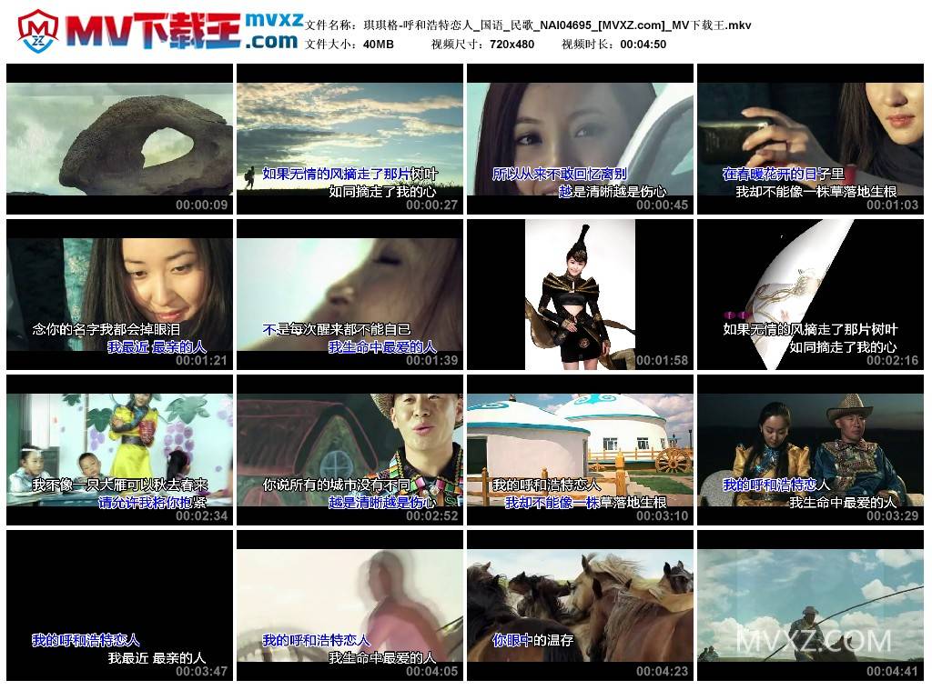 琪琪格-呼和浩特恋人_国语_民歌_NAI04695